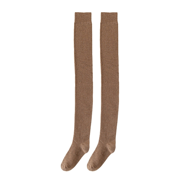 1 Pair Winter Stockings Knitted Over The Knee High Elasticity Anti-slip Keep Warm Casual Foot Protection Women Winter Image 6