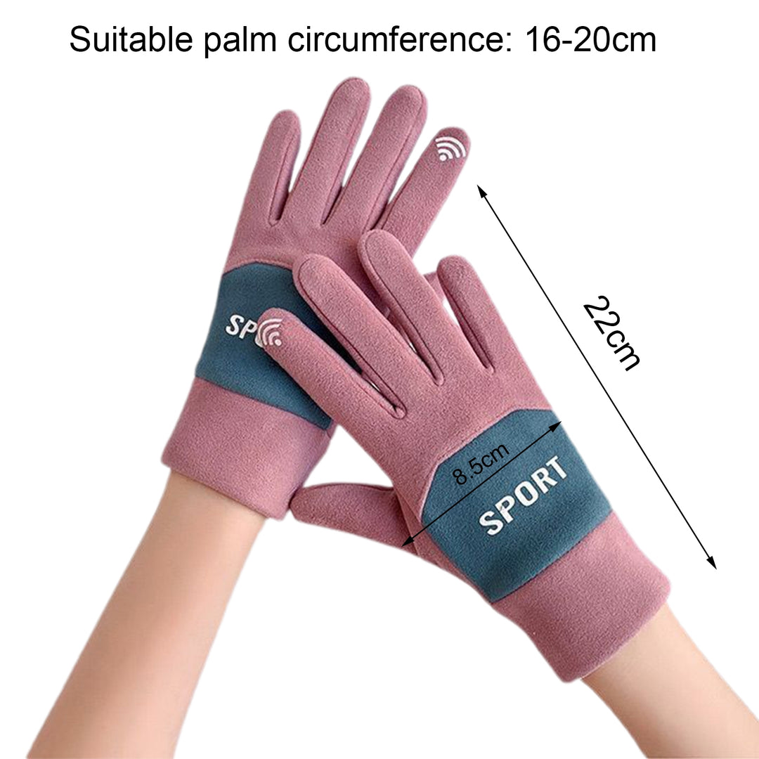 1 Pair Women Gloves Plush Lining Non-slip Palm Touch Screen Thickened Double Layer Autumn Winter Image 10