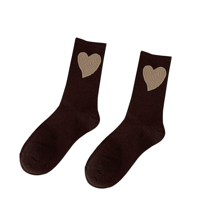 1 Pair Women Sports Socks Elastic Breathable Heart Embroidery Thick Anti-slip Ankle Protection Image 1