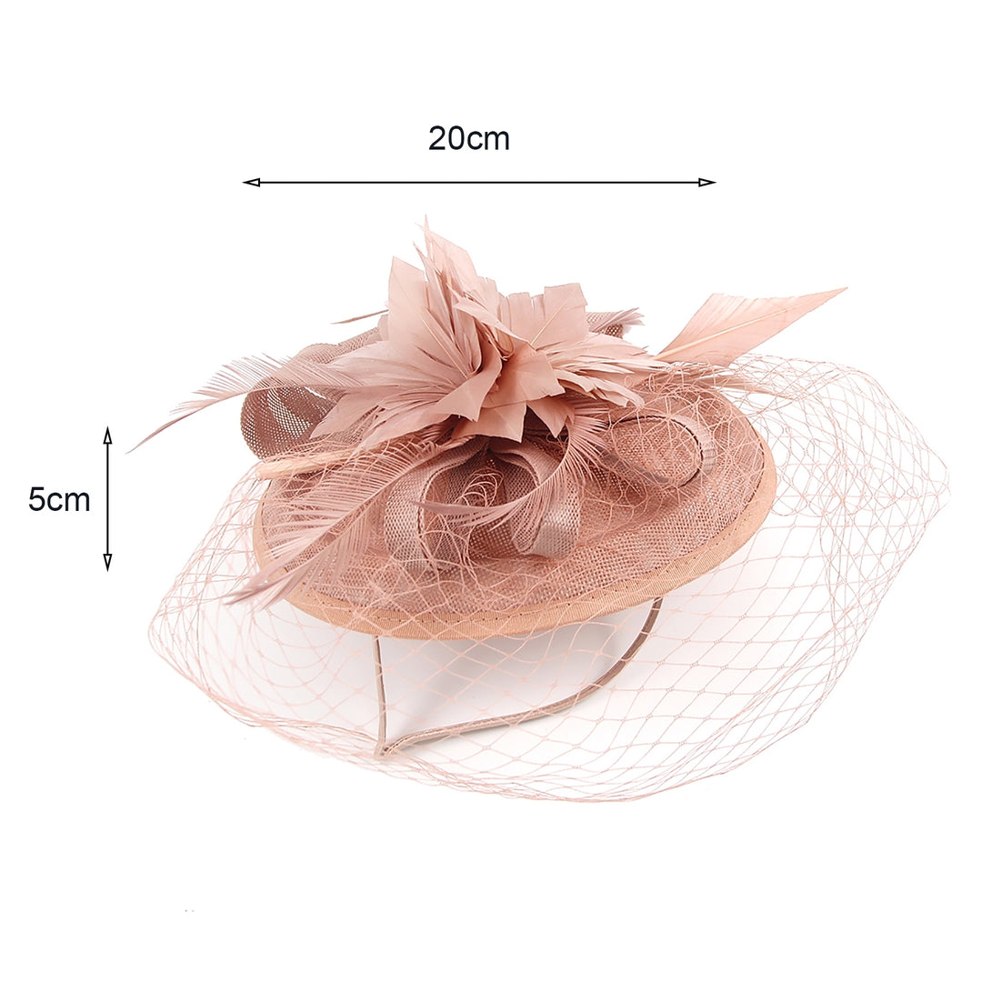 Retro Handmade Sweet Fascinator Hat Faux Feather Flower Mesh Shape Party Headgear Banquet Accessories Image 6