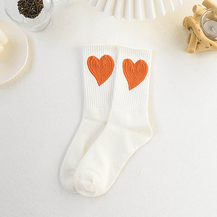 1 Pair Women Sports Socks Elastic Breathable Heart Embroidery Thick Anti-slip Ankle Protection Image 10