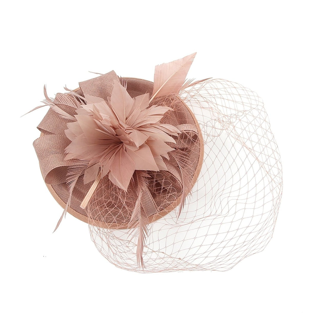 Retro Handmade Sweet Fascinator Hat Faux Feather Flower Mesh Shape Party Headgear Banquet Accessories Image 1