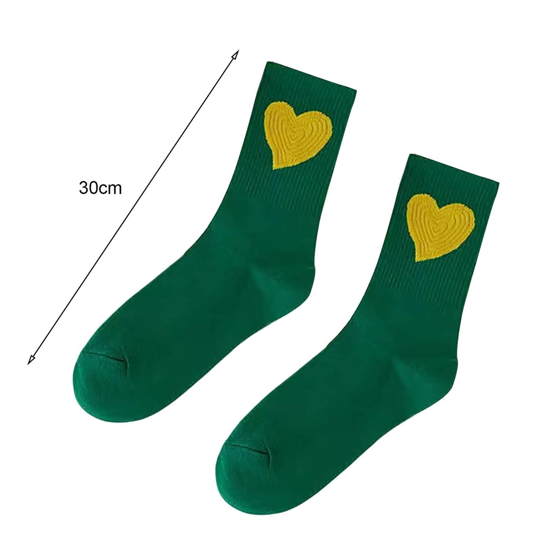 1 Pair Women Sports Socks Elastic Breathable Heart Embroidery Thick Anti-slip Ankle Protection Image 11
