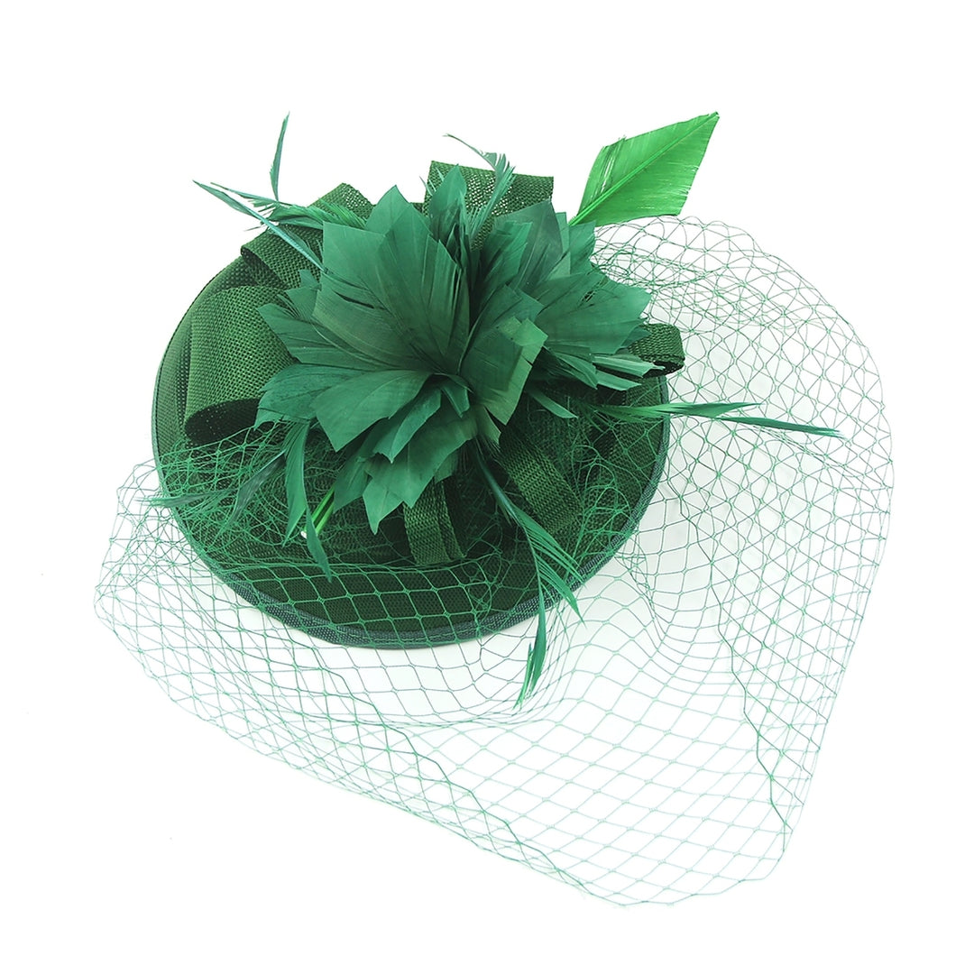 Retro Handmade Sweet Fascinator Hat Faux Feather Flower Mesh Shape Party Headgear Banquet Accessories Image 8