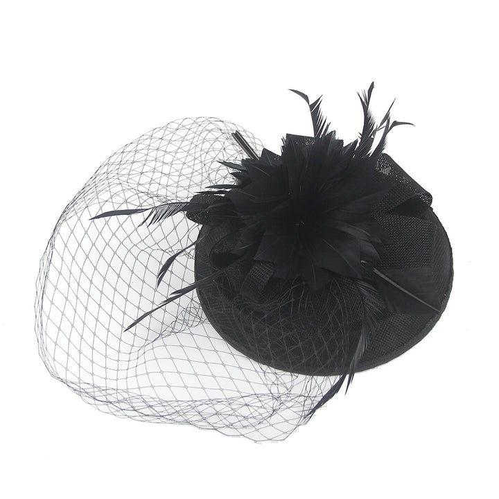 Retro Handmade Sweet Fascinator Hat Faux Feather Flower Mesh Shape Party Headgear Banquet Accessories Image 9