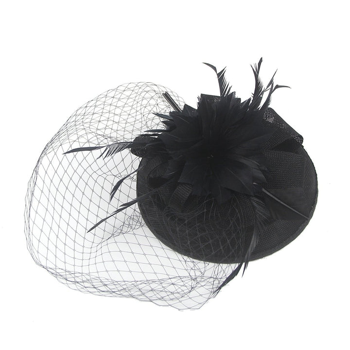 Retro Handmade Sweet Fascinator Hat Faux Feather Flower Mesh Shape Party Headgear Banquet Accessories Image 1