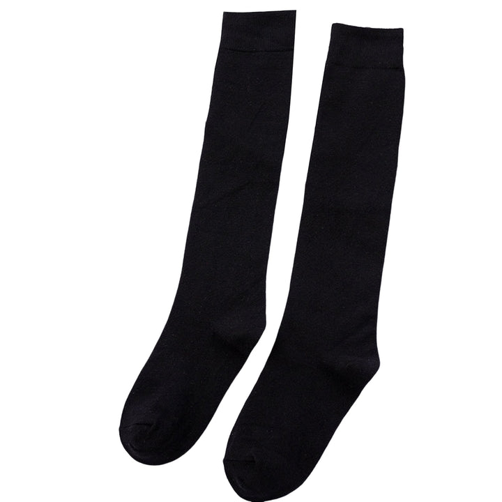 1 Pair Women Socks Solid Color No Deformation Stretch Super Soft Anti Friction Sweat Absorption Mid Tube Socks Image 2