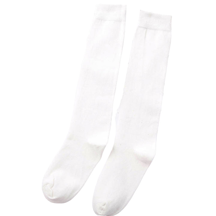 1 Pair Women Socks Solid Color No Deformation Stretch Super Soft Anti Friction Sweat Absorption Mid Tube Socks Image 3