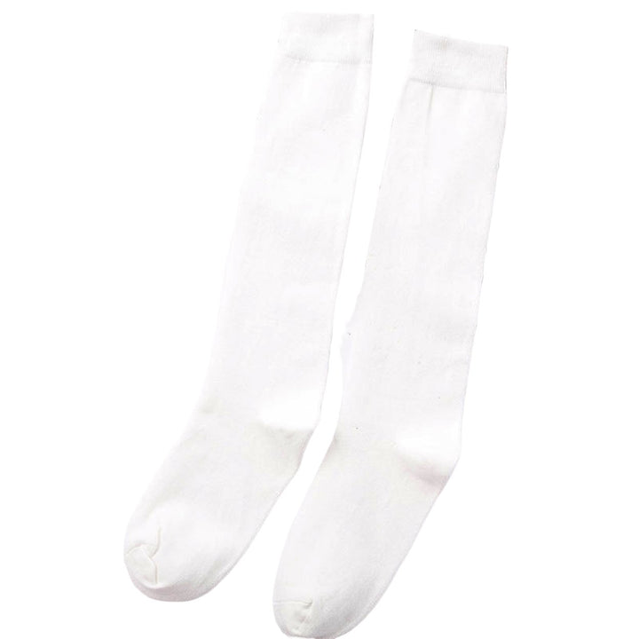 1 Pair Women Socks Solid Color No Deformation Stretch Super Soft Anti Friction Sweat Absorption Mid Tube Socks Image 1