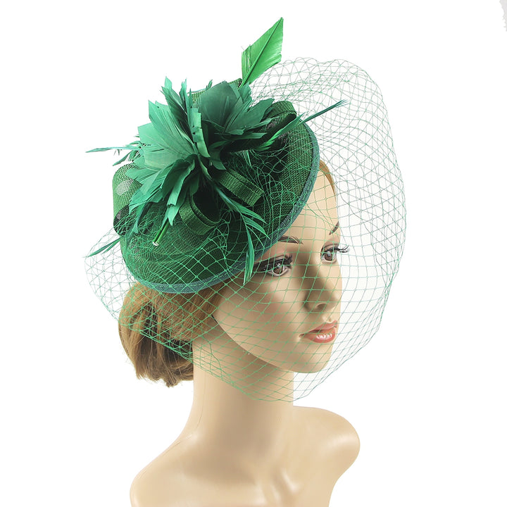 Retro Handmade Sweet Fascinator Hat Faux Feather Flower Mesh Shape Party Headgear Banquet Accessories Image 11
