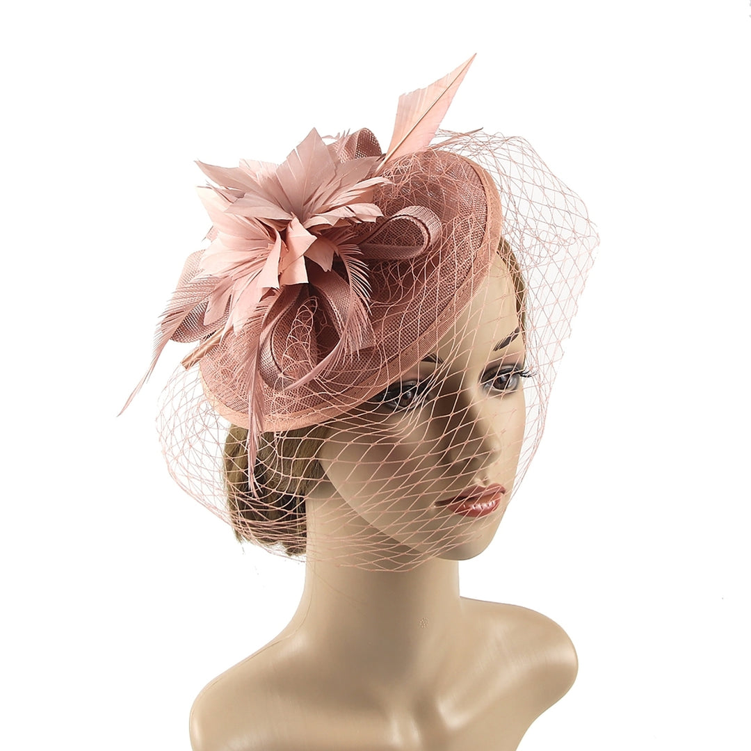 Retro Handmade Sweet Fascinator Hat Faux Feather Flower Mesh Shape Party Headgear Banquet Accessories Image 12