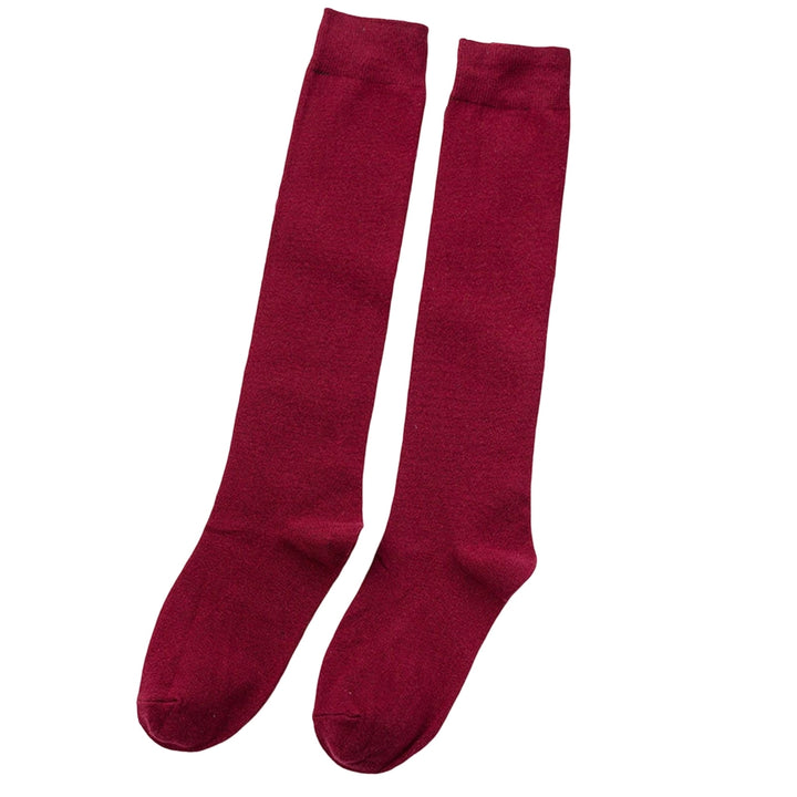 1 Pair Women Socks Solid Color No Deformation Stretch Super Soft Anti Friction Sweat Absorption Mid Tube Socks Image 6