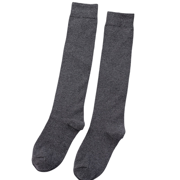 1 Pair Women Socks Solid Color No Deformation Stretch Super Soft Anti Friction Sweat Absorption Mid Tube Socks Image 7