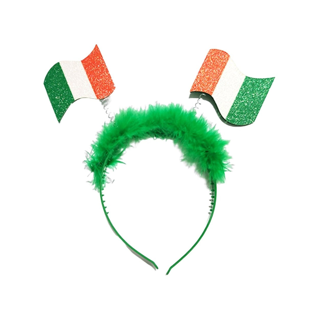 Clover Print Non-slip Funny Irish Festival Headband Large Bowknot Decor Saint Patrick Day Head Hoop Costume Accessories Image 4