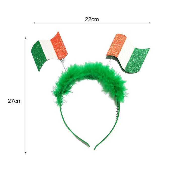 Clover Print Non-slip Funny Irish Festival Headband Large Bowknot Decor Saint Patrick Day Head Hoop Costume Accessories Image 12