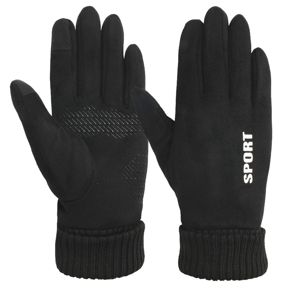 1 Pair Women Winter Gloves Particle Palm Fleece Touch Screen Great Friction Full Fingers Keep Warm Soft Outdoor Climbing Image 2