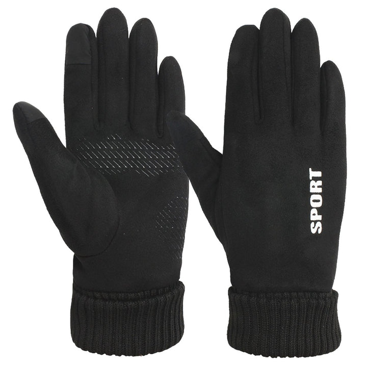 1 Pair Women Winter Gloves Particle Palm Fleece Touch Screen Great Friction Full Fingers Keep Warm Soft Outdoor Climbing Image 1