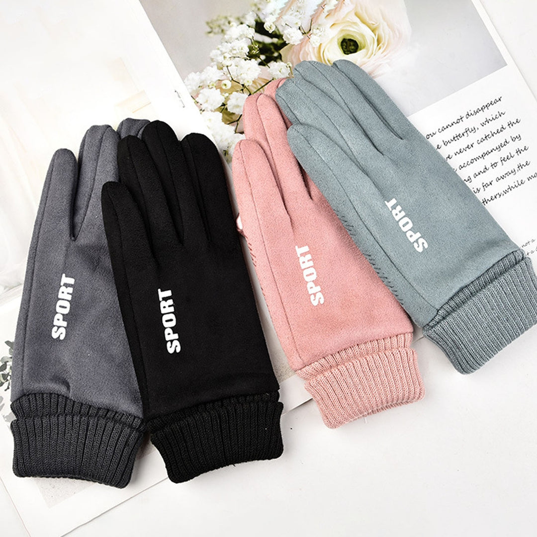1 Pair Women Winter Gloves Particle Palm Fleece Touch Screen Great Friction Full Fingers Keep Warm Soft Outdoor Climbing Image 8