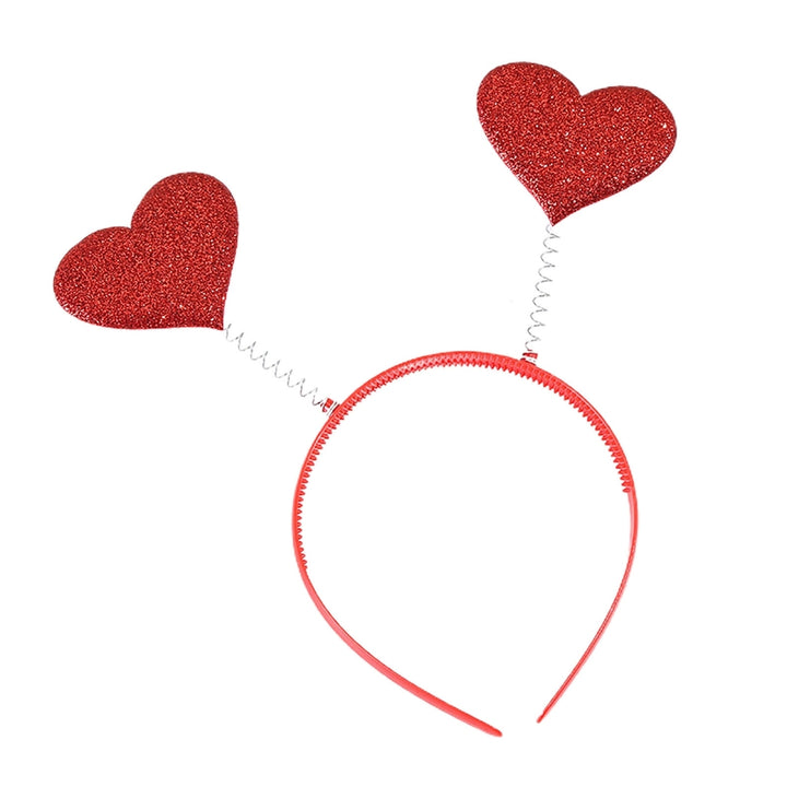 Valentines Day Headband Sequins Heart Love Antenna Lips Hair Hoop Funny Hairband Festival Party Head Bopper Cosplay Prop Image 6