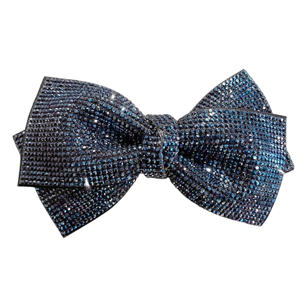 Bow Hairpin Non-Slip Anti-fall Stable-fixed Strong Grip Anti-crack Shiny Rhinestone Spring Clip Hair Barrette Daily Wear Image 1