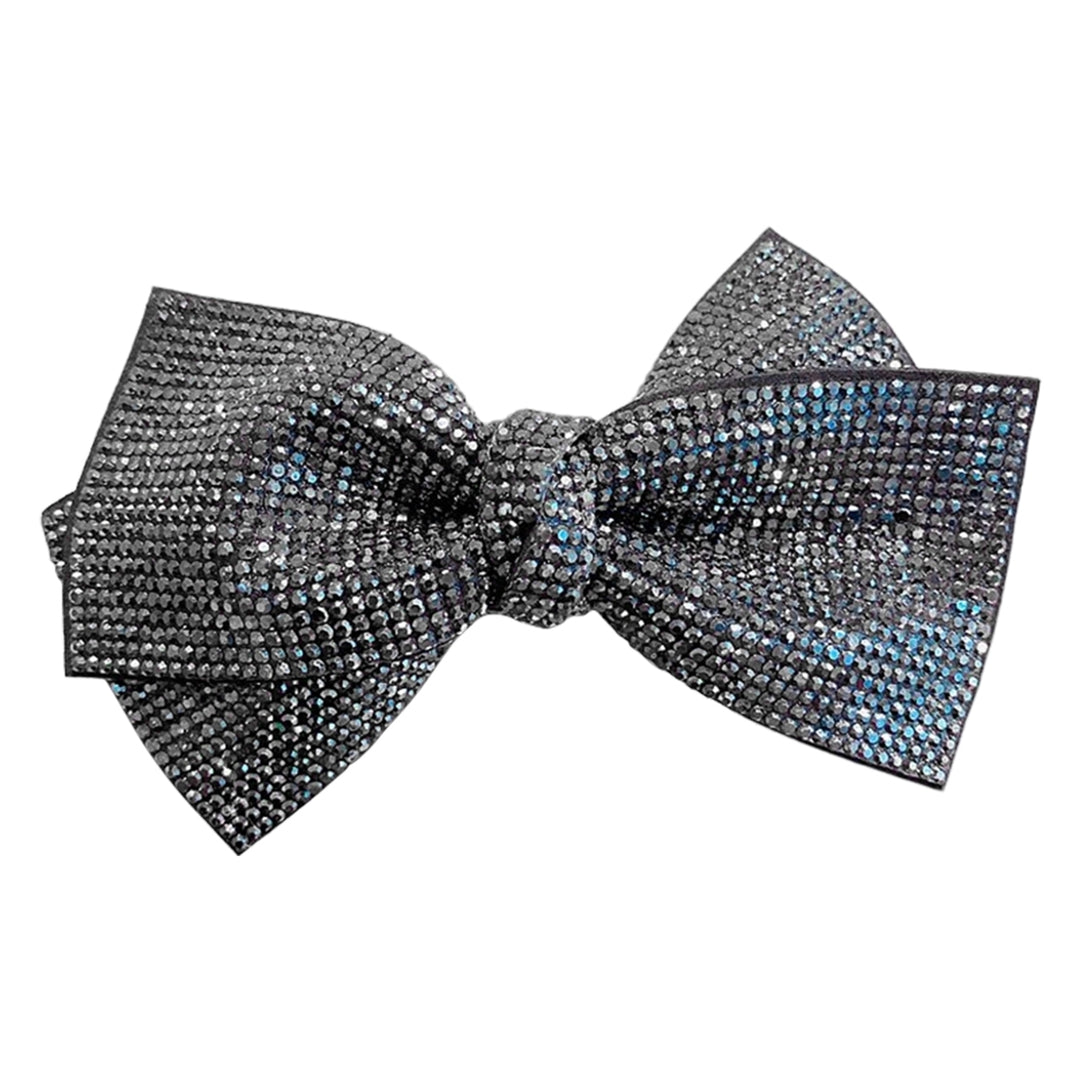 Bow Hairpin Non-Slip Anti-fall Stable-fixed Strong Grip Anti-crack Shiny Rhinestone Spring Clip Hair Barrette Daily Wear Image 4