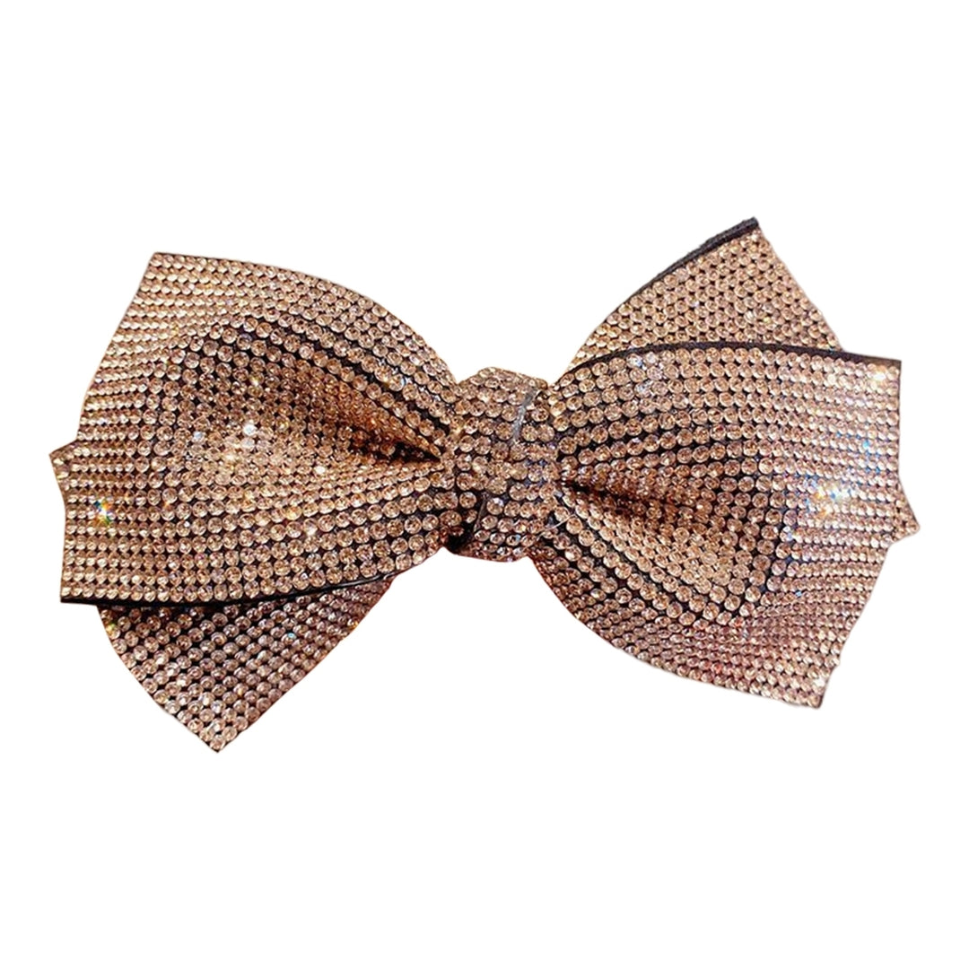 Bow Hairpin Non-Slip Anti-fall Stable-fixed Strong Grip Anti-crack Shiny Rhinestone Spring Clip Hair Barrette Daily Wear Image 6