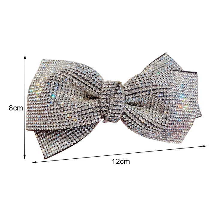 Bow Hairpin Non-Slip Anti-fall Stable-fixed Strong Grip Anti-crack Shiny Rhinestone Spring Clip Hair Barrette Daily Wear Image 11