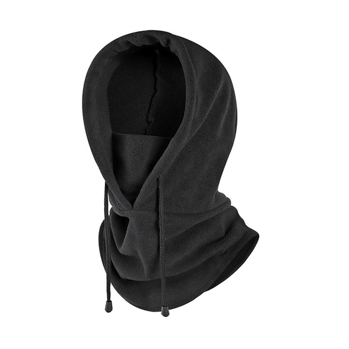 Unisex Hat Solid Color Thickened Drawstring Ear Protection Polar Fleece Brimless Balaclava Hat Hiking Scarf Riding Image 2