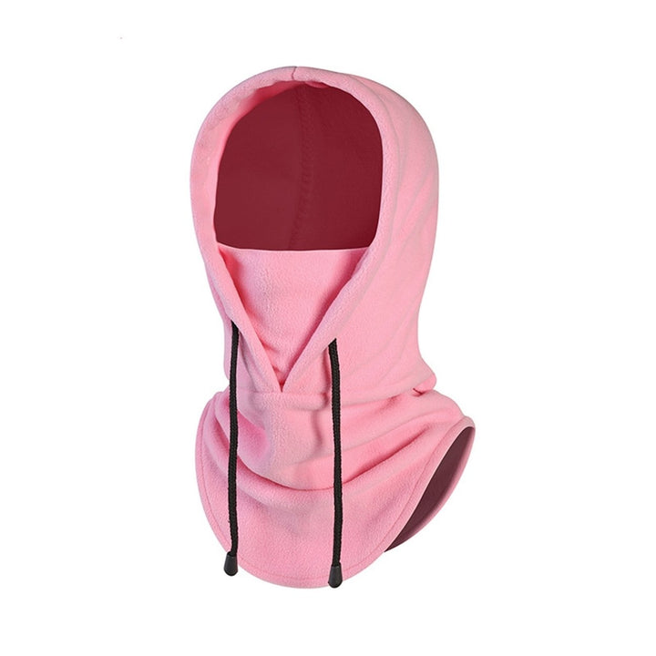 Unisex Hat Solid Color Thickened Drawstring Ear Protection Polar Fleece Brimless Balaclava Hat Hiking Scarf Riding Image 1