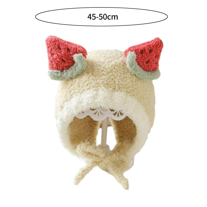 Children Hat Ultra Soft Windproof Rope Keep Warm Contrast Color Newborn Toddler Cartoon Bear Earflap Knitted Beanie Baby Image 10