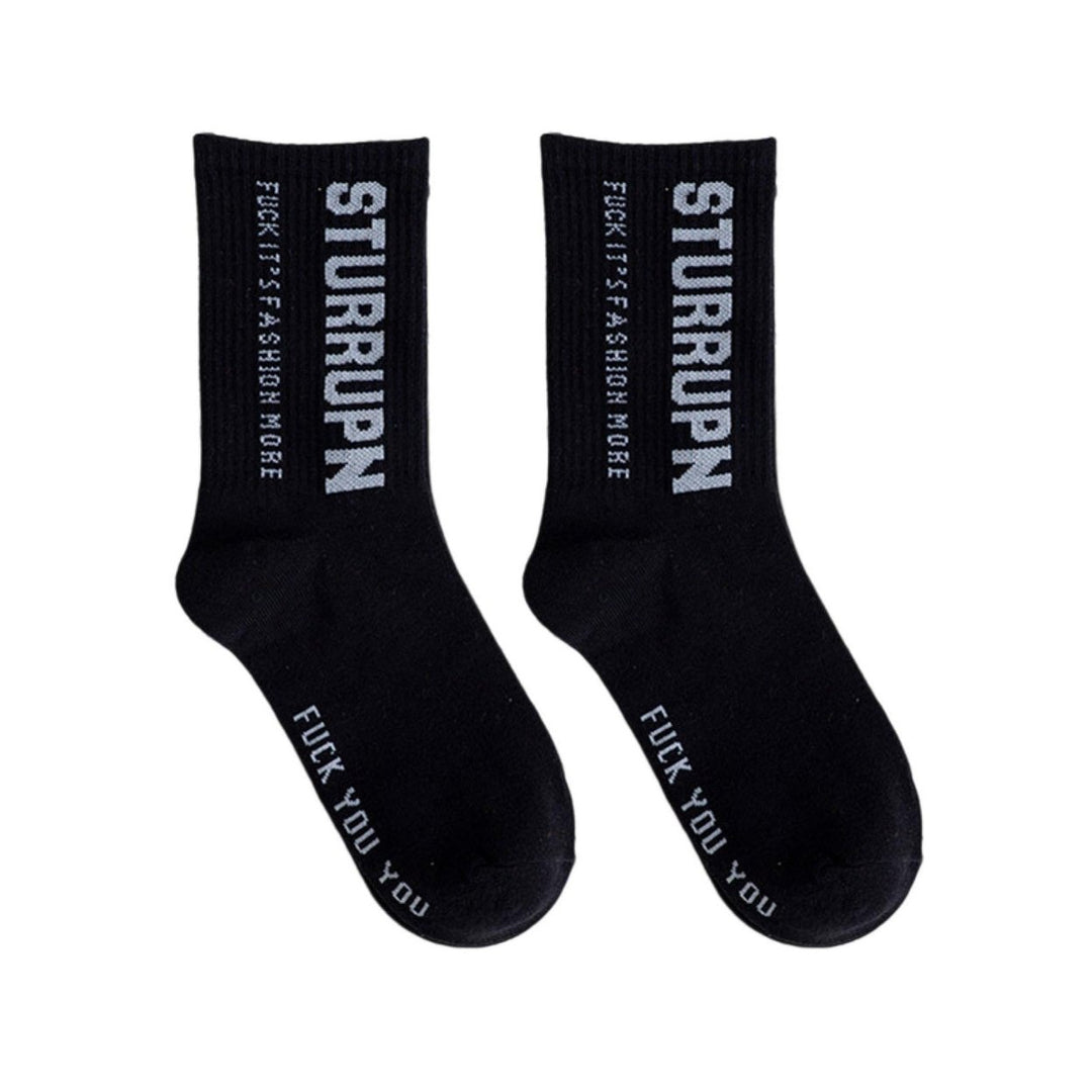 1 Pair Crew Socks Ultra Soft Streetwear All Seasons English Letter Print Casual Mid Tube Cotton Socks Women Clothing Image 1