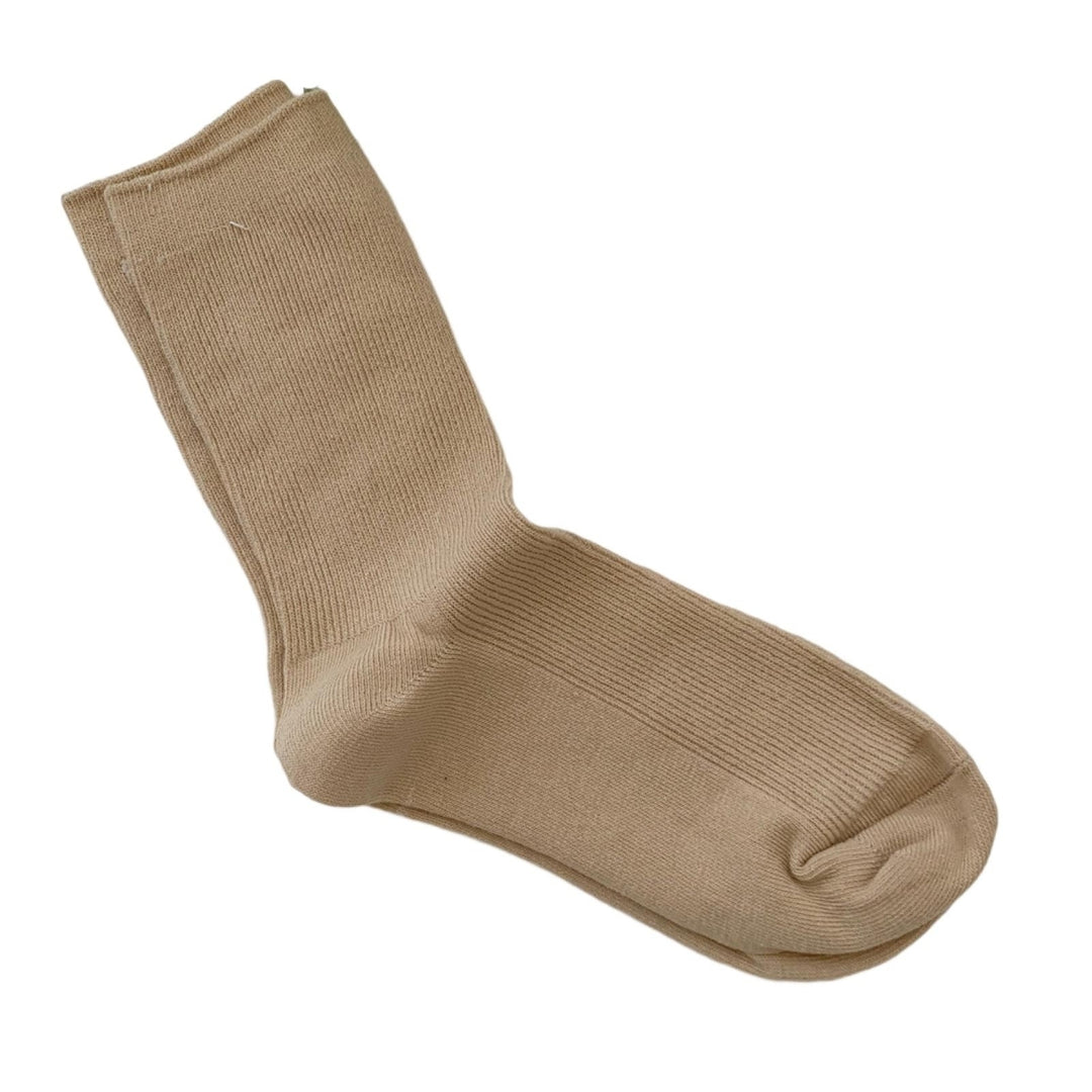 1 Pair Ribbed Mid-tube Elastic Women Socks Simple Casual Solid Color Sports Socks Image 1