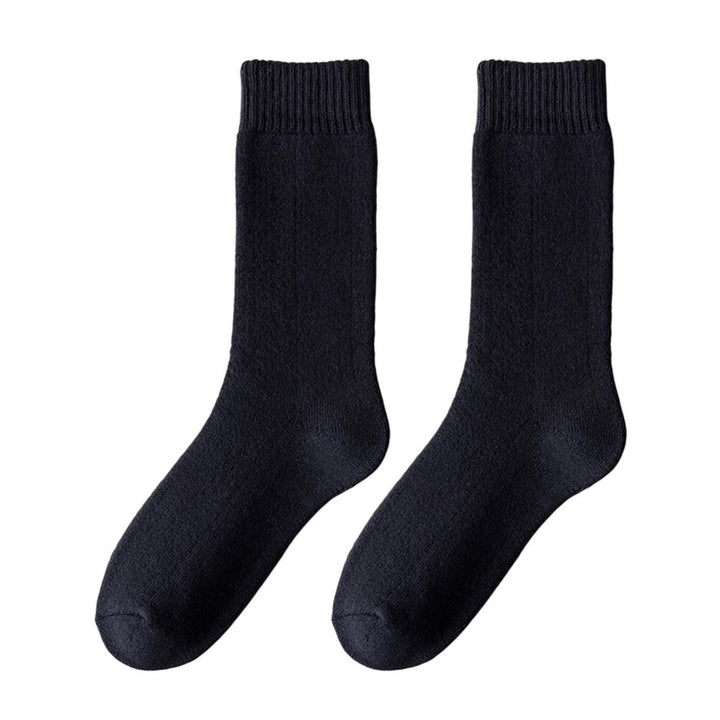 1 Pair Men Socks Wear-resistant Middle Tube Moisture Absorption Good Elastic Thickened Keep Warm Image 1