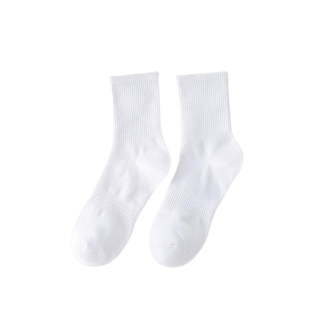 1 Pair Cotton Socks Elastic Sweat-absorbent Non-slip Breathable Solid Color Coldproof All Seasons Men Women Casual Image 3