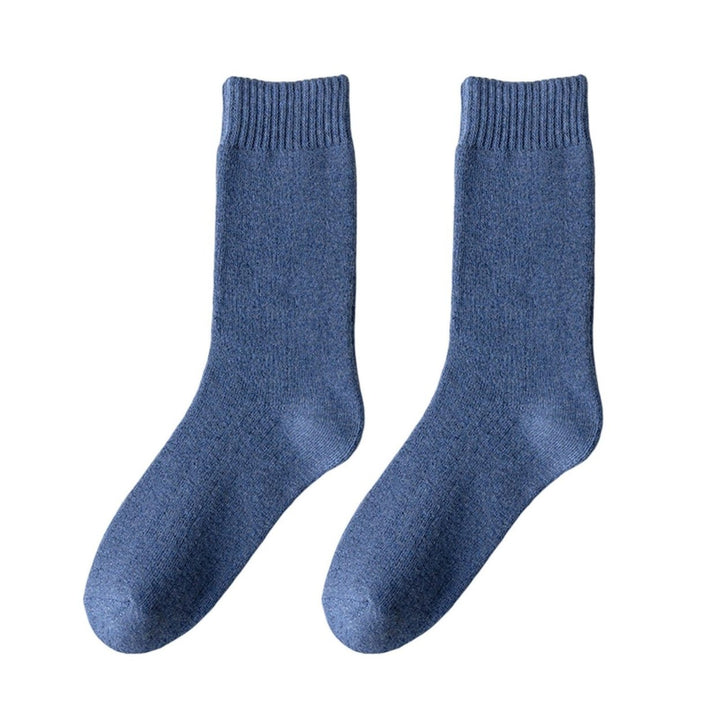 1 Pair Men Socks Wear-resistant Middle Tube Moisture Absorption Good Elastic Thickened Keep Warm Image 1