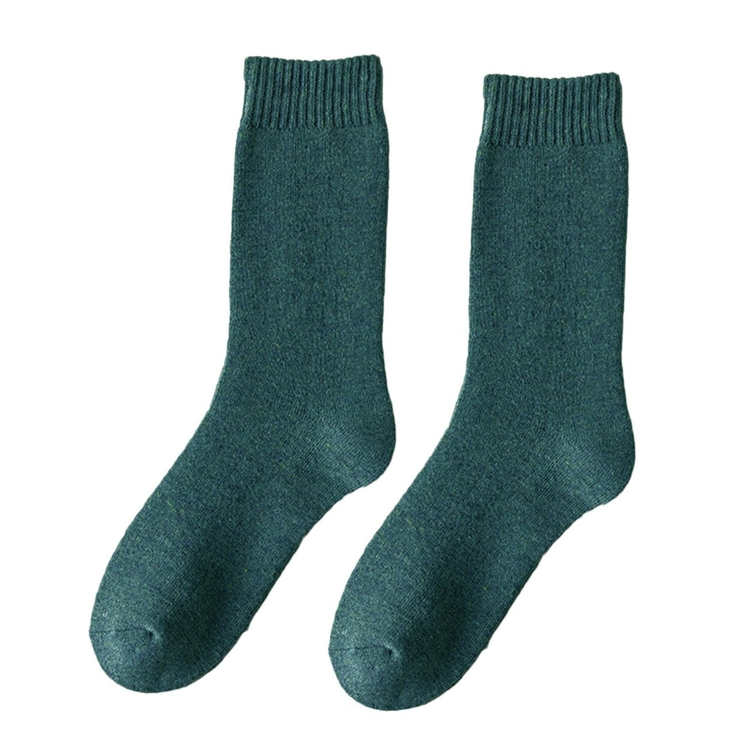 1 Pair Men Socks Wear-resistant Middle Tube Moisture Absorption Good Elastic Thickened Keep Warm Image 1