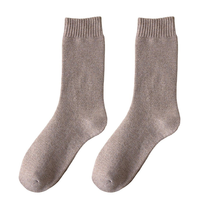 1 Pair Men Socks Wear-resistant Middle Tube Moisture Absorption Good Elastic Thickened Keep Warm Image 1