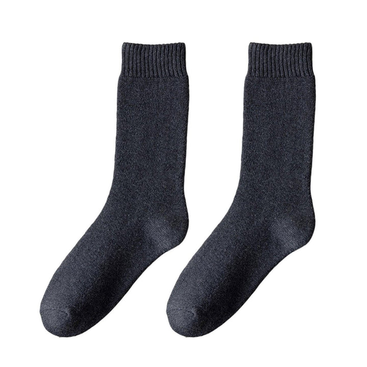 1 Pair Men Socks Wear-resistant Middle Tube Moisture Absorption Good Elastic Thickened Keep Warm Image 1
