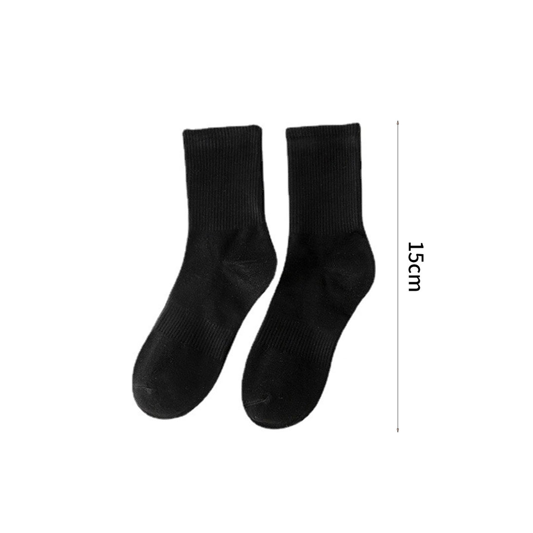 1 Pair Cotton Socks Elastic Sweat-absorbent Non-slip Breathable Solid Color Coldproof All Seasons Men Women Casual Image 7