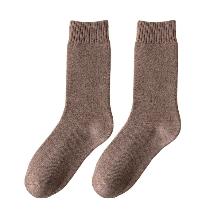 1 Pair Men Socks Wear-resistant Middle Tube Moisture Absorption Good Elastic Thickened Keep Warm Image 1