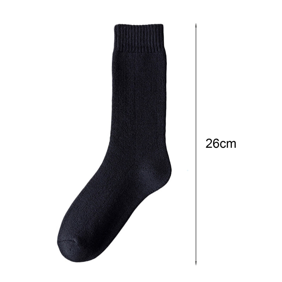 1 Pair Men Socks Wear-resistant Middle Tube Moisture Absorption Good Elastic Thickened Keep Warm Image 12