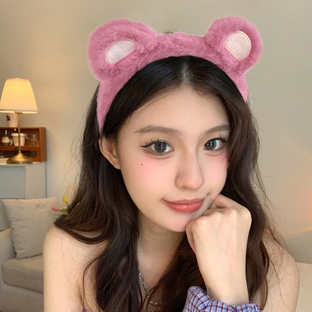 Hair Hoop Non-slip Ultra Soft Cosplay Headdress Plush Bear Ears Plush Headband Hair Accessories Image 8