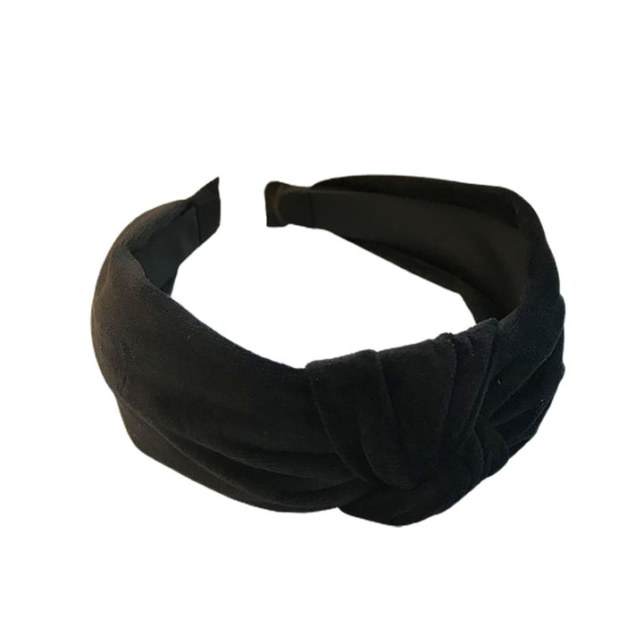 Wide Brim Headband Elastic Elegant Knotted Plush Texture Korean Style Daily Wear Velvet Women Autumn Hair Bands Daily Image 1