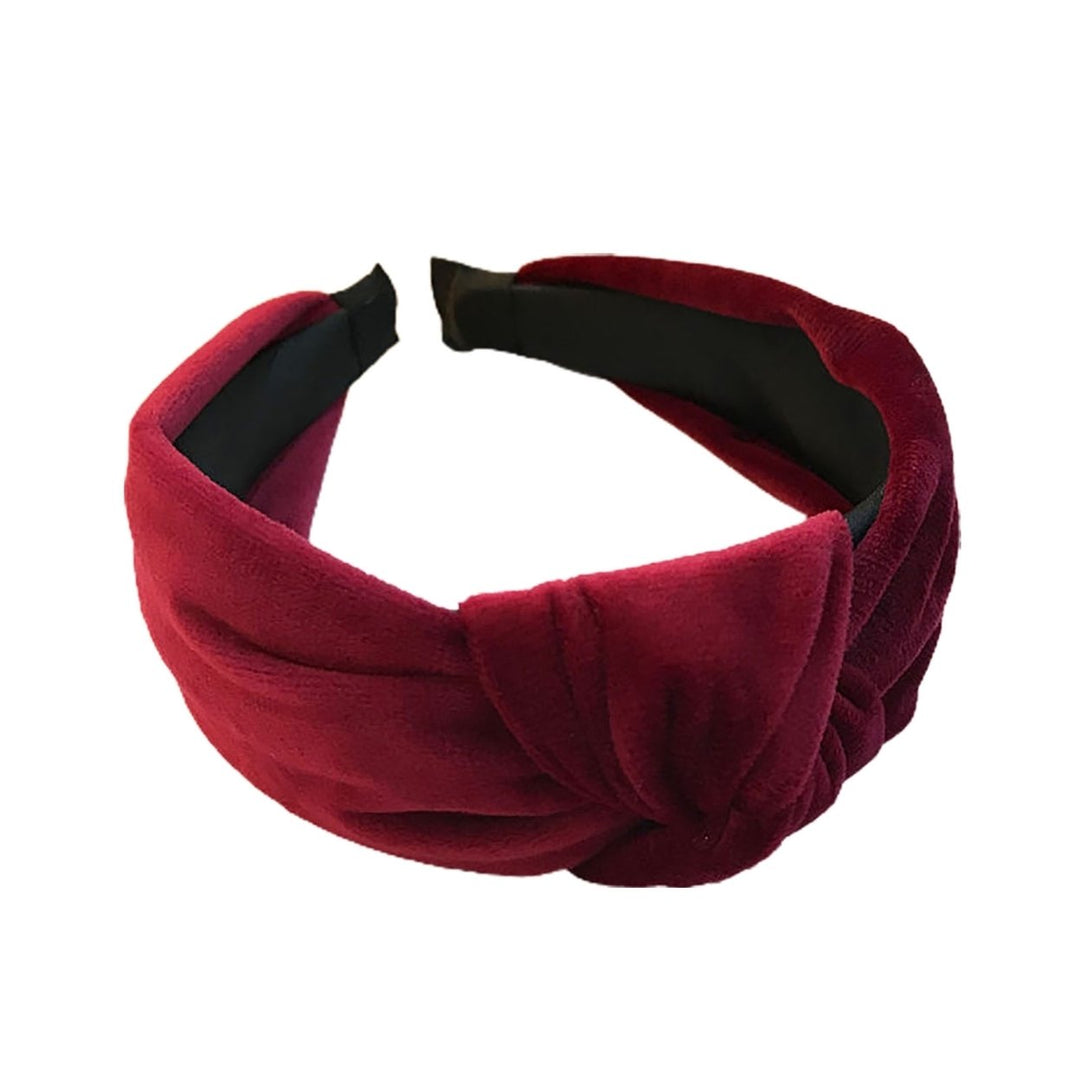 Wide Brim Headband Elastic Elegant Knotted Plush Texture Korean Style Daily Wear Velvet Women Autumn Hair Bands Daily Image 1