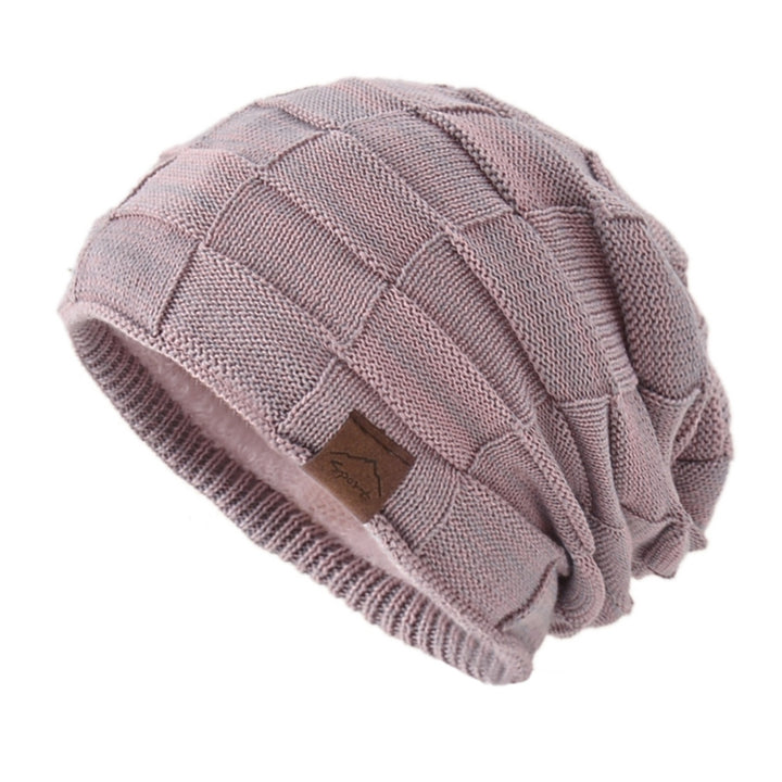 Women Hat Solid Color Stretch Dome No Brim Windproof Autumn Winter Thickened Plush Lining Hat Streetwear Image 8