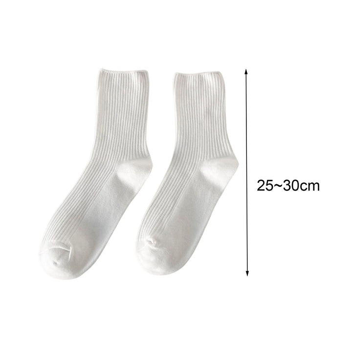 1 Pair Ladies Knitted Socks Short Tube Striped Thick Stretch Keep Warm Autumn Winter Elasticity Sweat Absorption Socks Image 11