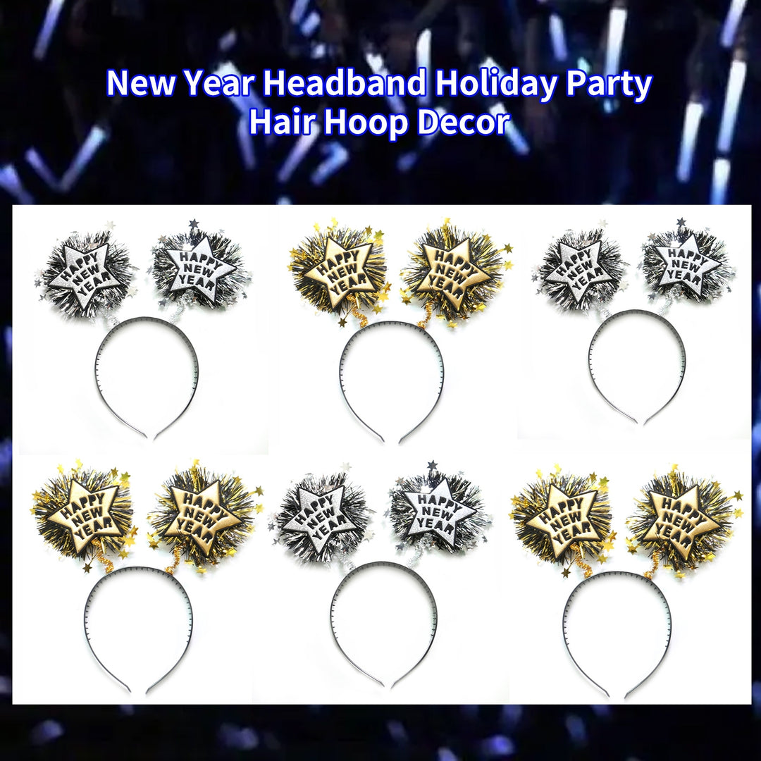 Party Headgear Ultra-Light Vibrant Color Sparkling Elastic Non-Fading Decorative Plastic  Year Image 4