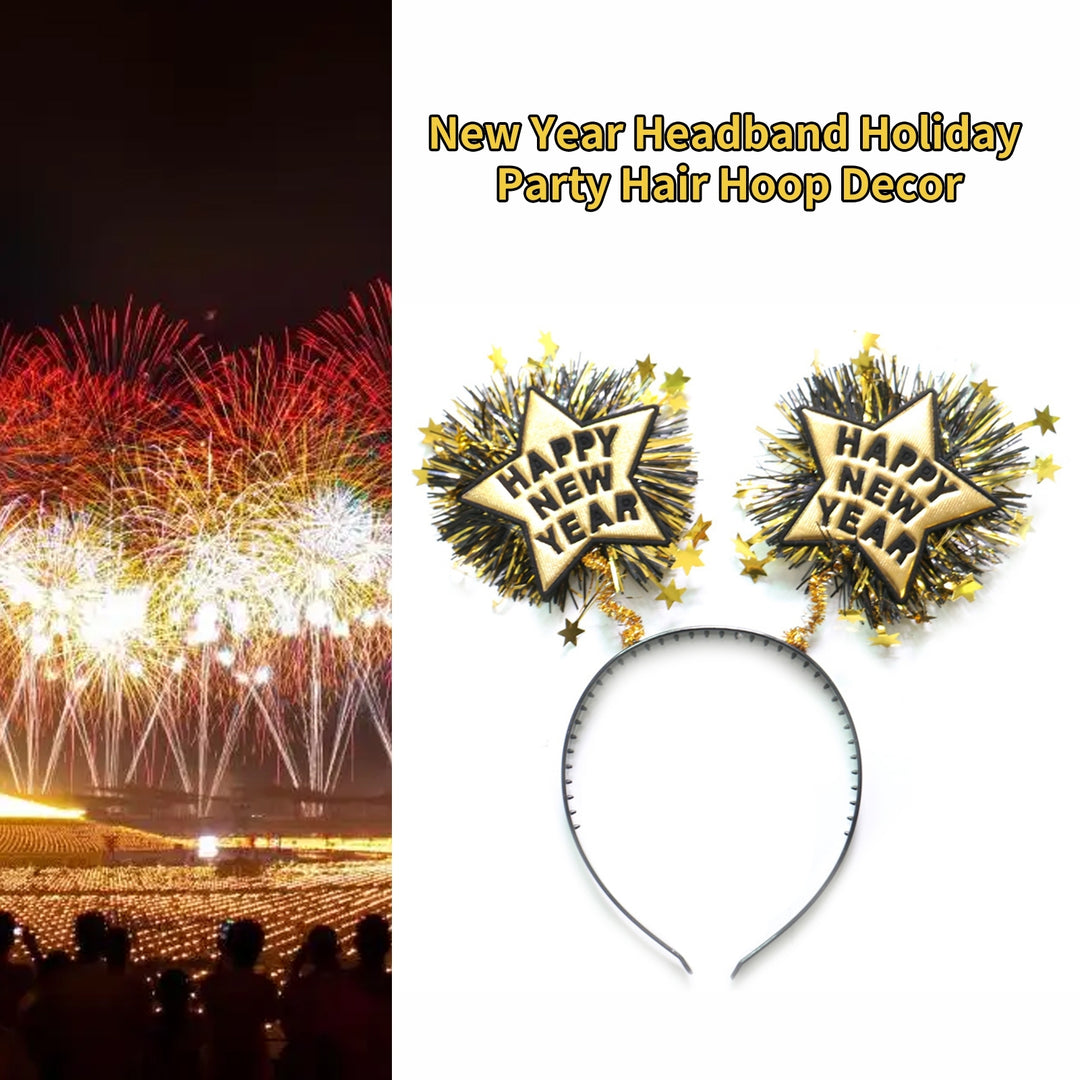 Party Headgear Ultra-Light Vibrant Color Sparkling Elastic Non-Fading Decorative Plastic  Year Image 7