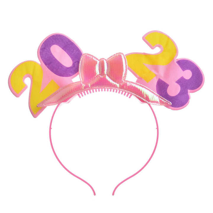 Luminous Bright Color Non-slip Glowing Headband 2023 Bowknot Happy  Year Head Hoop Hair Accessories Image 8