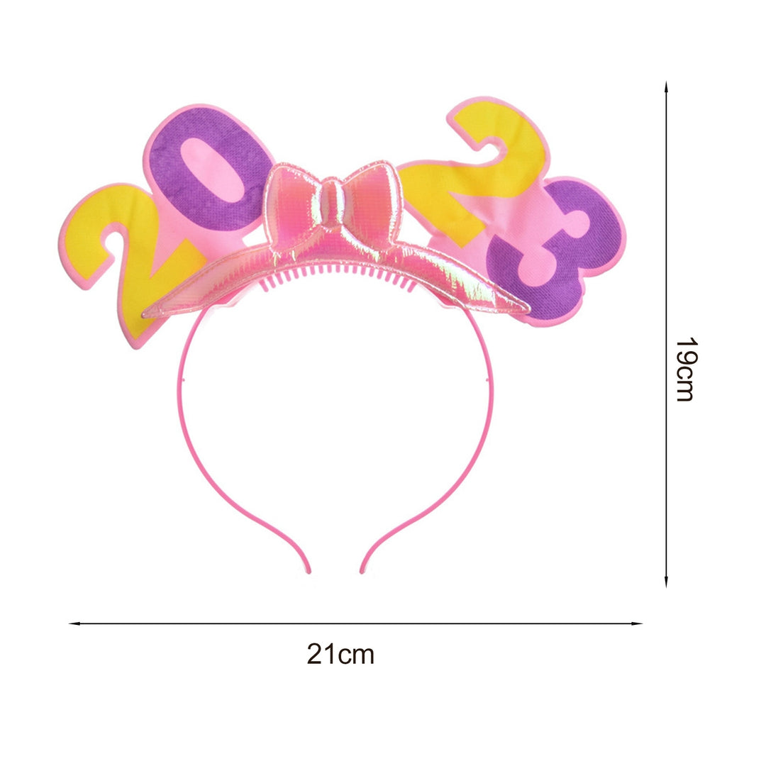 Luminous Bright Color Non-slip Glowing Headband 2023 Bowknot Happy  Year Head Hoop Hair Accessories Image 9